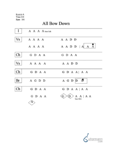 All Bow Down chord chart preview