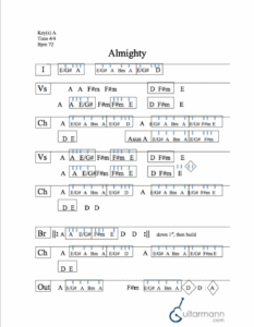 Almighty chord chart preview
