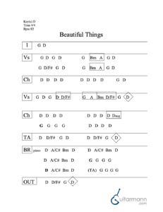 Beautiful Things Chords (Key of D) – Guitarmann