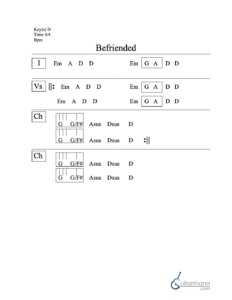 Befriended chord chart preview