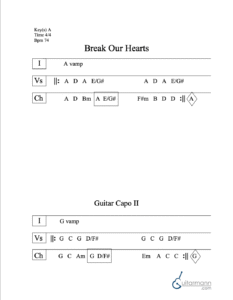 Break Our Hearts chord chart preview