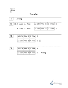 Breathe chord chart preview