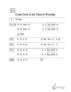Come Now Is the Time to Worship chord chart preview