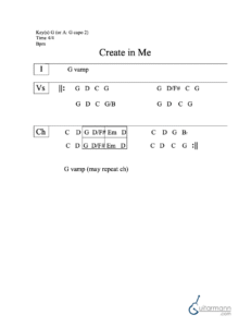 Create in Me chord chart preview