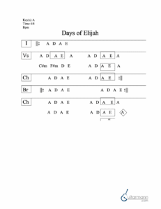 Days of Elijah chord chart preview