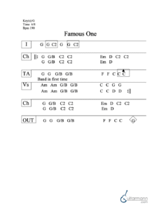 Famous One chord chart preview