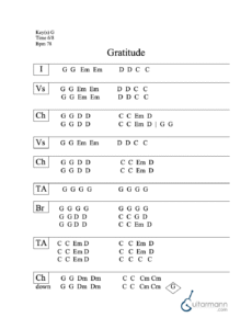 Gratitude chord chart preview