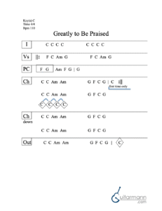 Greatly to Be Praised chord chart preview