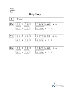 Holy Holy chord chart preview