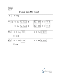 I Give You My Heart chord chart preview