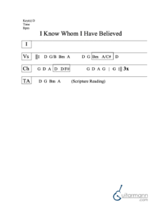 I Know Whom I Have Believed chord chart preview
