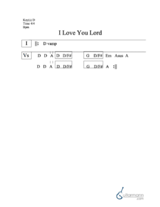 I Love You Lord chord chart preview