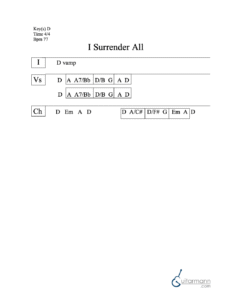 I Surrender All chord chart preview