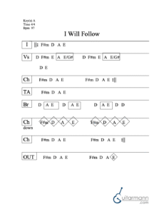 I Will Follow chord chart preview