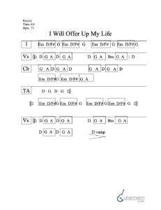 I Will Offer Up My Life chord chart preview