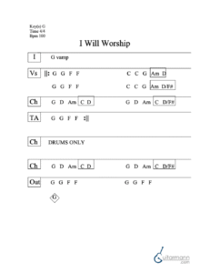 I Will Worship chord chart preview