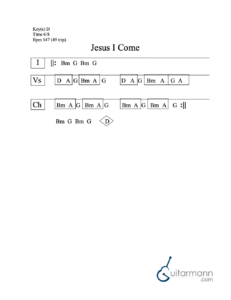 Jesus I Come chord chart preview