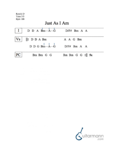 Just As I Am chord chart preview