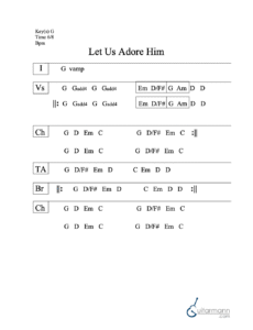 Let Us Adore Him chord chart preview