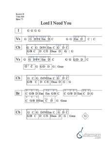 Lord I Need You chord chart preview