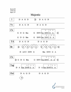 Majestic chord chart preview