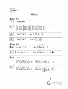 Mercy chord chart preview