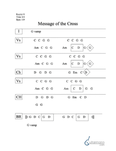 Message of the Cross chord chart preview