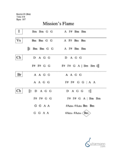 Missions Flame chord chart preview