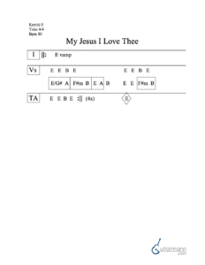 My Jesus I Love Thee chord chart preview
