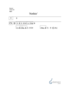 Nothin chord chart preview