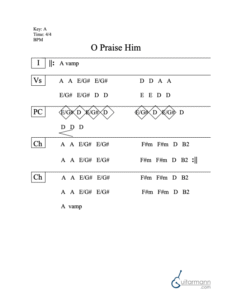 O Praise Him chord chart preview