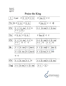 Praise the King chord chart preview