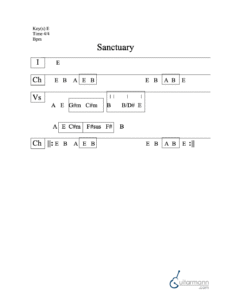 Sanctuary chord chart preview