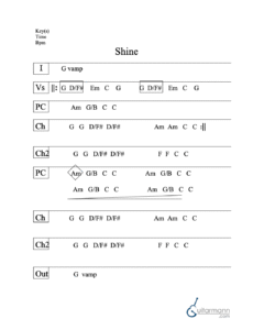 Shine chord chart preview