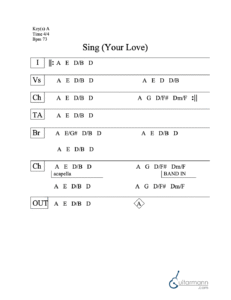 Sing Your Love chord chart preview