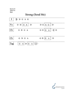 Strong (Send Me) chord chart preview