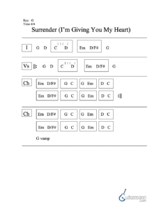 Surrender chord chart preview