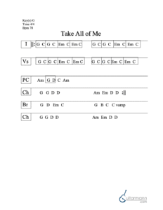 Take All of Me chord chart preview