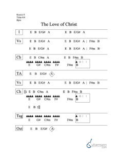 The Love of Christ chord chart preview