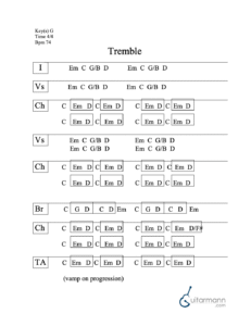 Tremble chord chart preview