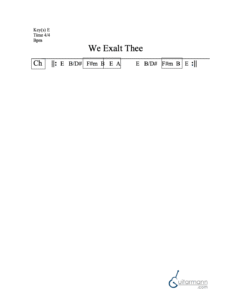 We Exalt Thee chord chart preview