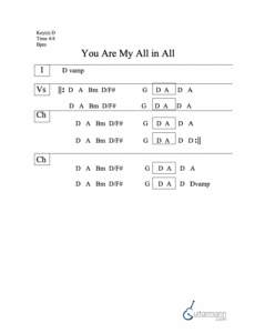 You Are My All in All chord chart preview