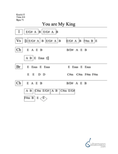 You Are My King chord chart preview