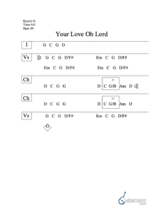 Your Love Oh Lord chord chart preview