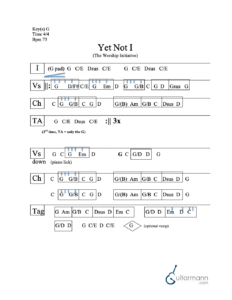 Yet Not I chord chart preview