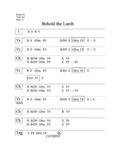 Behold the Lamb chord chart preview