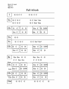 Fall Afresh chord chart preview