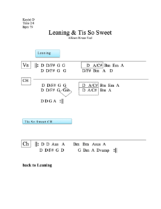 Leaning on the Everlasting Arms Tis So Sweet medley chord chart preview