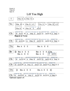 Lift You High chord chart preview