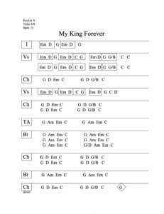My King Forever chord chart preview